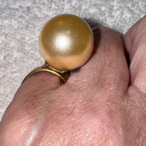 Vintage Gold Pearl Adjustable Ring